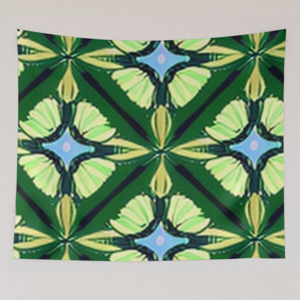 Item preview,  Elegant Seamless Futuristic Green And White Pattern Design designed and sold by mymagicstoreus.