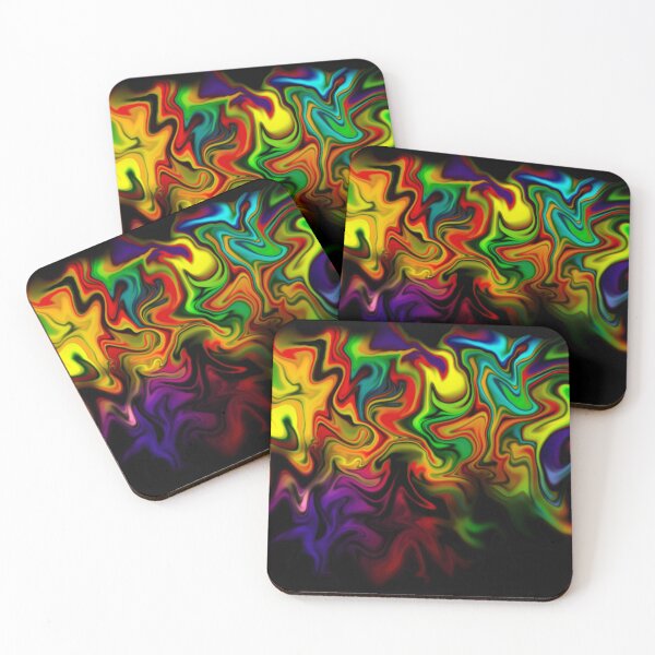 Item preview, Acid Trip, digital fluid pour, abstract dark rainbow designed and sold by MayGreenAbgrall.