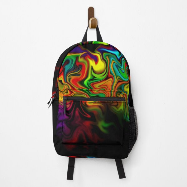 Item preview, Acid Trip, digital fluid pour, abstract dark rainbow designed and sold by MayGreenAbgrall.