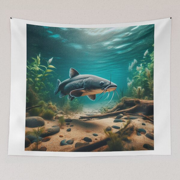 Item preview, Aquatic Harmony - Catfish Glide in the Underwater Ballet designed and sold by ProgressMagnet.