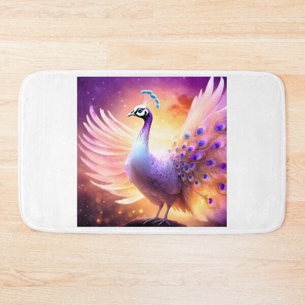 Item preview, White peacock bird with purple spots designed and sold by janjacbu.