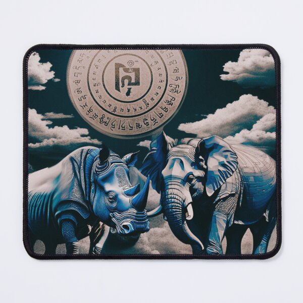 Item preview, Blue rhino and elephant designed and sold by Sasheemi.