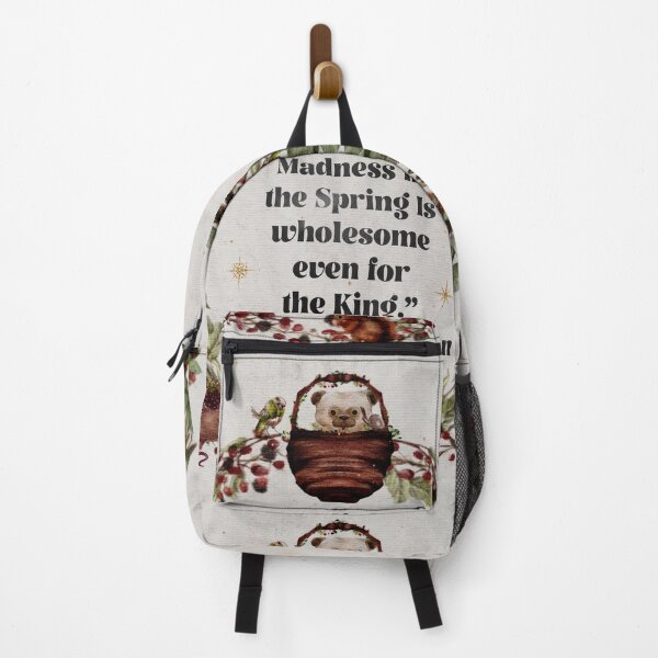 Item preview, Cottagecore decor Emily Dickinson Spring and King Quote with woodland creatures and pug designed and sold by Monica Laipple.