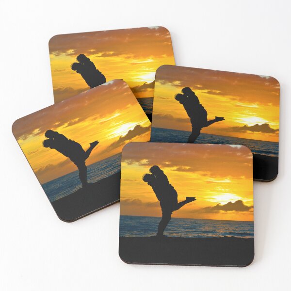 Item preview, Couple Silhouette on Neon Sunset Sky designed and sold by AmberRoseWrites.
