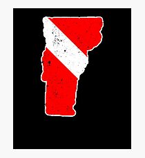 Vermont Scuba Dive Flag Diver Down Flag Shirt Photographic Print
