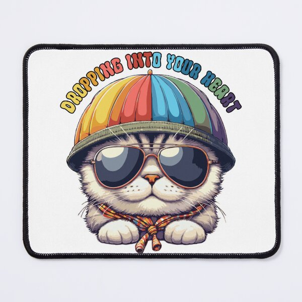 Item preview, Cute Valentine's Day Cat Skydiver Parachuting designed and sold by WildPalette-Art.