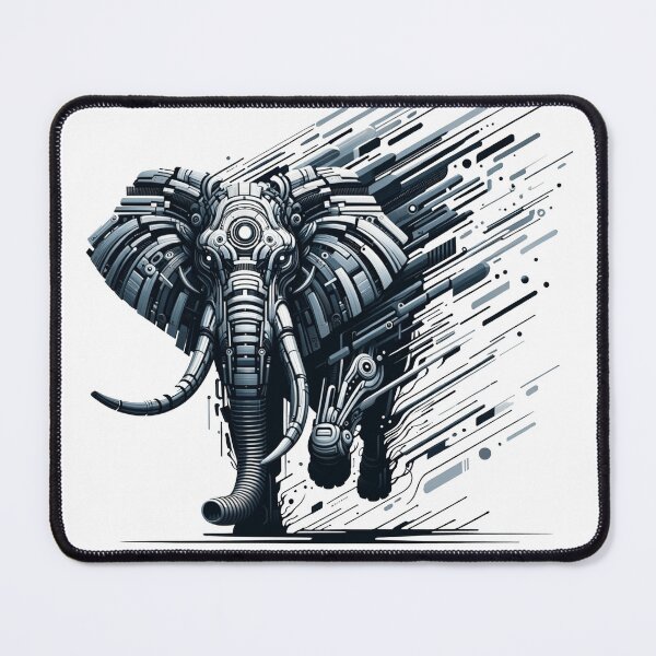 Item preview, Futuristic cyber elephant made of mechanical elements in dynamic speed representation designed and sold by NexusSales.
