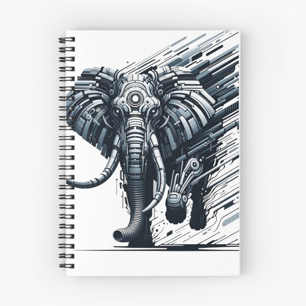 Item preview, Futuristic cyber elephant made of mechanical elements in dynamic speed representation designed and sold by NexusSales.