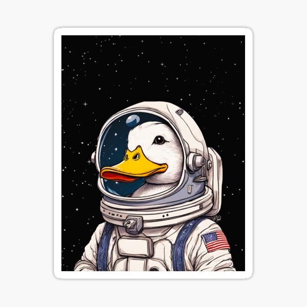 Aperçu de l'œuvre Canard astronaute, créée et vendue par CarpArtt.