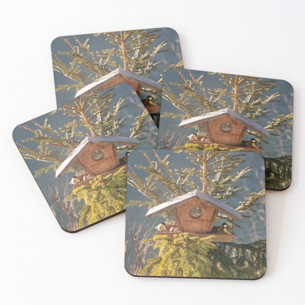 Item preview, Marsh Tit and Great Tit at the Birdhouse designed and sold by CheekyChameleon.