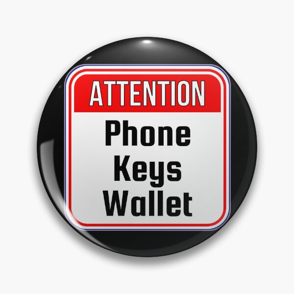 Item preview, ATTENTION:  Phone Keys Wallet - funny warning signs designed and sold by DesignsFromTW-S.