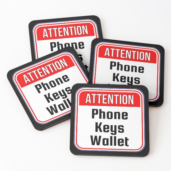 Item preview, ATTENTION:  Phone Keys Wallet - funny warning signs designed and sold by DesignsFromTW-S.