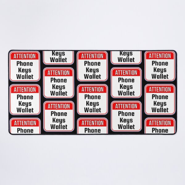 Item preview, ATTENTION: Phone Keys Wallet - funny warning signs designed and sold by DesignsFromTW-S.