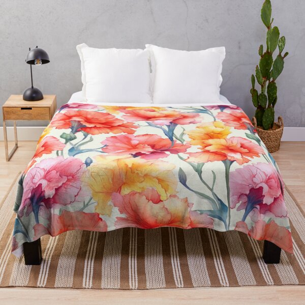 Item preview, Vintage colorful whatercolor carnation pattern designed and sold by Vindbult.