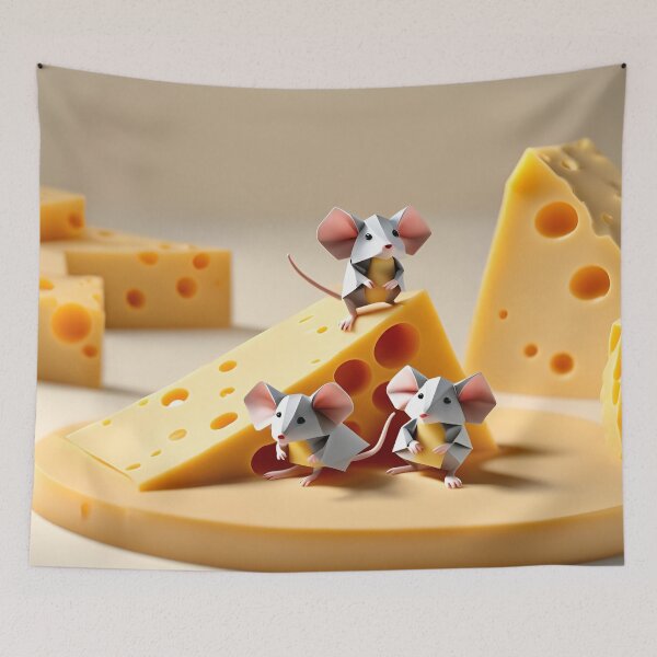 Item preview, Origami Art - The Cheesy Adventures of Tiny Tasters: Baby Mice Munching Moments designed and sold by ArtfulFolds.