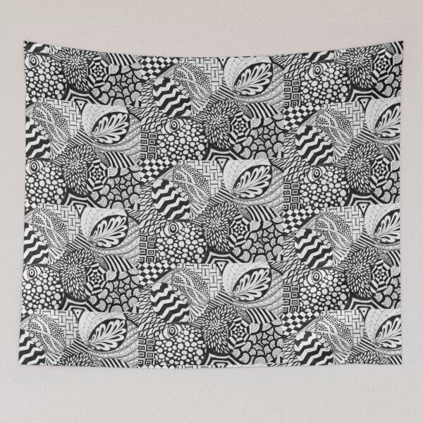 Item preview, Zentangle in Dark Gray and White Drawing # 1 designed and sold by 1979byShari.