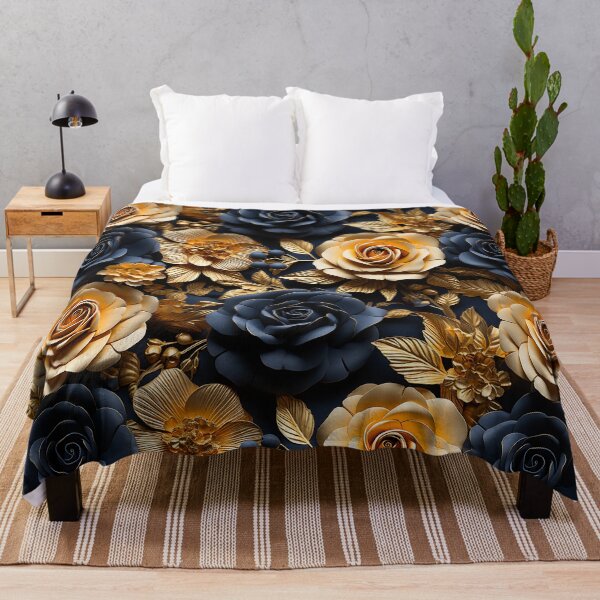 Item preview, Midnight and Gold - 3D Rose Extravaganza designed and sold by TriarArt.