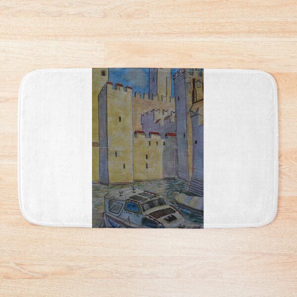 Item preview, Watercolor Sketch - Castello Scaligero, Sirmione, Italy designed and sold by Igor Pozdnyakov.