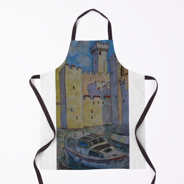 Item preview, Watercolor Sketch - Castello Scaligero, Sirmione, Italy designed and sold by Igor Pozdnyakov.