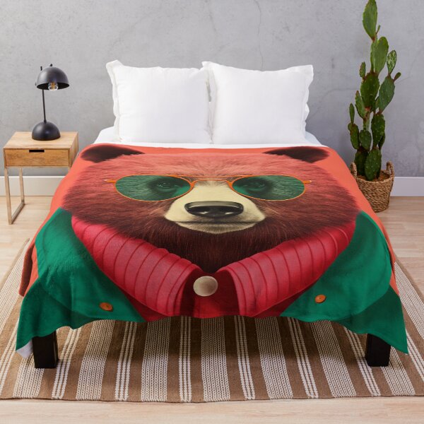 Item preview, Bear Fashionista Wearing Green Jacket designed and sold by EnchantArtCo.