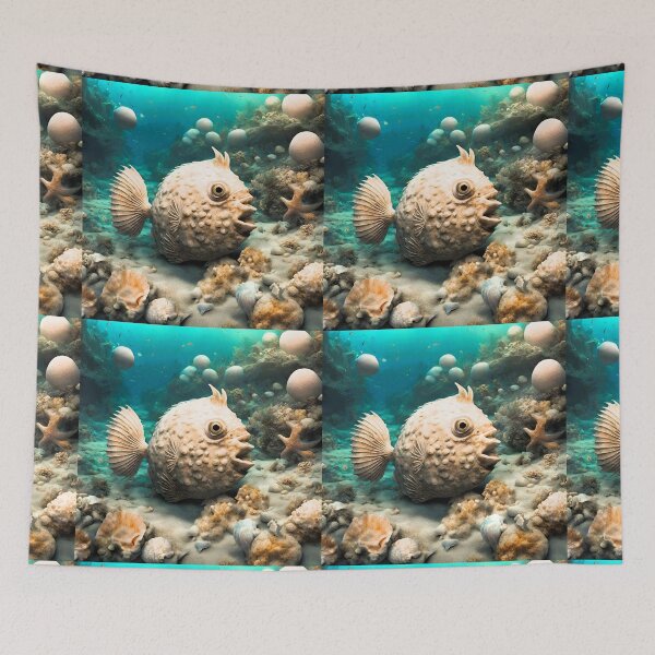Item preview, Seabed, shells, rocks, strange fish designed and sold by janjacbu.
