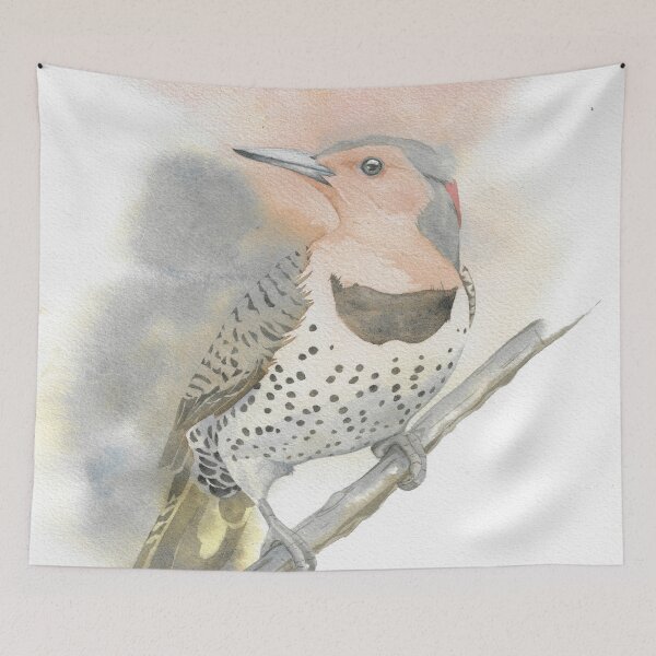 Item preview, northern flicker watercolor bird portrait designed and sold by L'Atelier Oranjade.