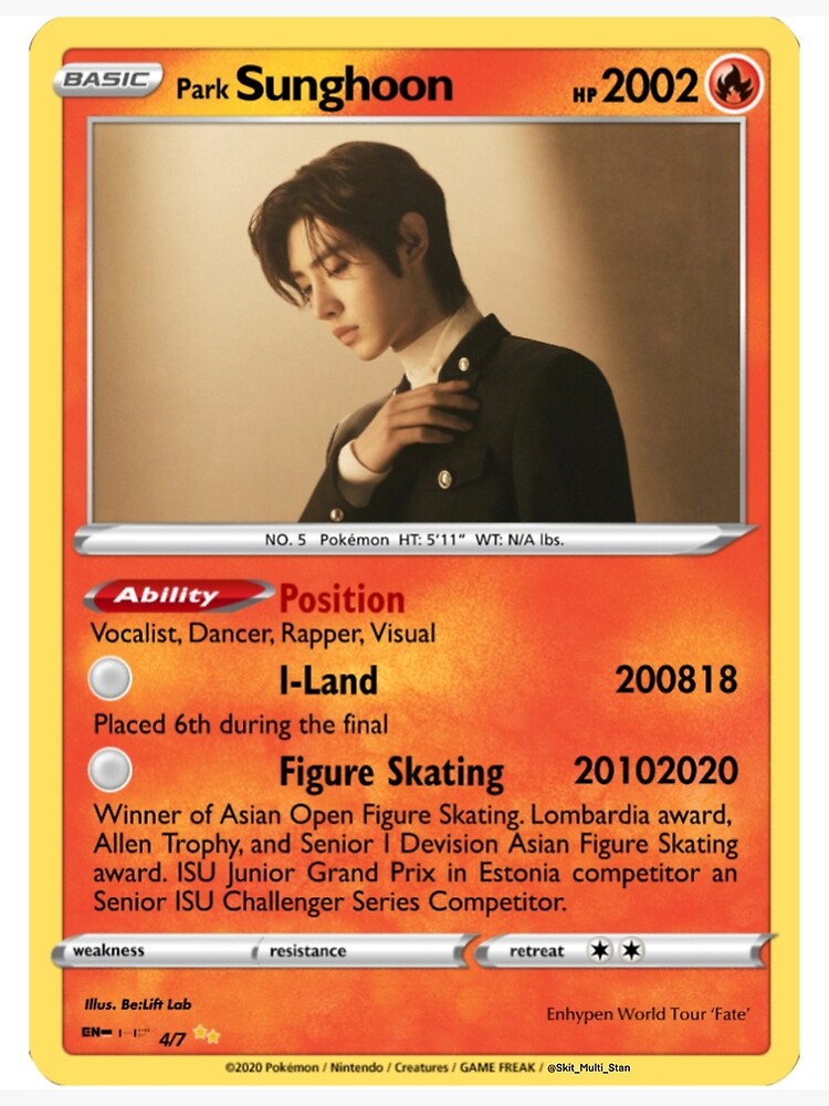 Enhypen Sunghoon 2nd World Tour 'Fate' Poké-card