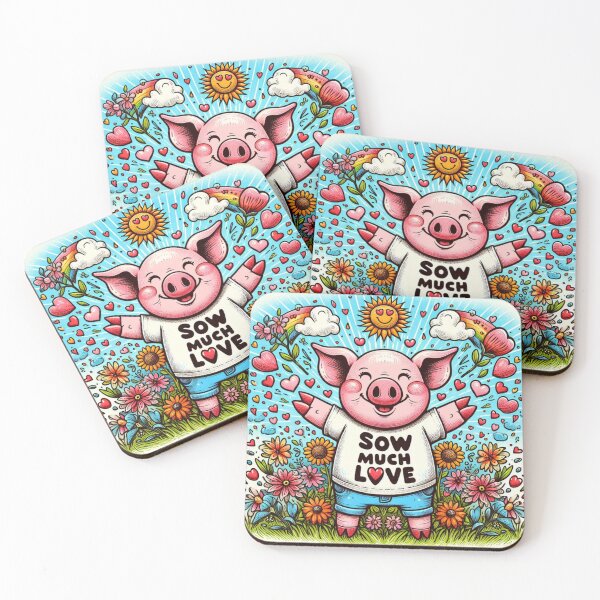 Artikelvorschau, Viel Liebe säen: Fröhliches Schweinchen beim Blumensäen entworfen und verkauft von LyssasMindArt.