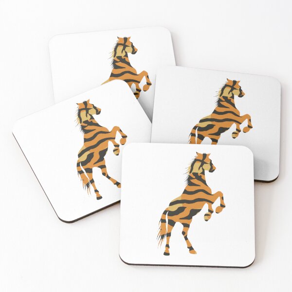 Item preview, Horse rearing in a tiger stripes in black and orange, for every equine lover! designed and sold by PICbyFemke.