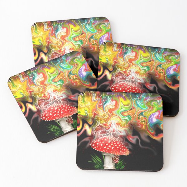 Item preview, Toadstool mushroom, digital fluid pour with cells designed and sold by MayGreenAbgrall.