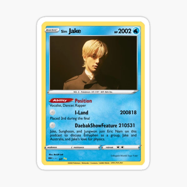 Enhypen Jake 2nd World Tour 'Fate' Poké-card