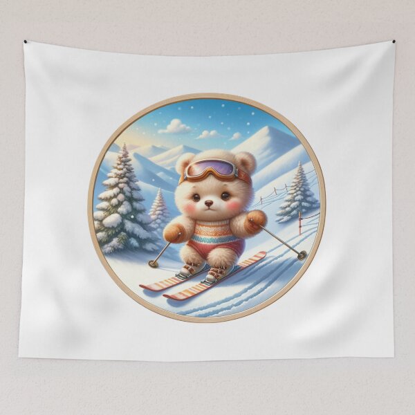 Item preview, Cute Skiing Bear | Winter Sport | Skier | Fluffy Bear designed and sold by ShopCoolStop.
