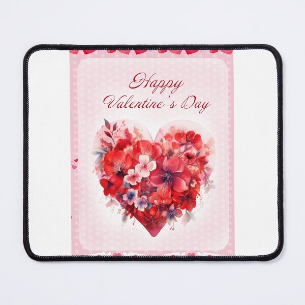 Item preview, Happy Valentine's day card with watercolor red  Heart and flowers St Valentine's Day postcard designed and sold by Createya.