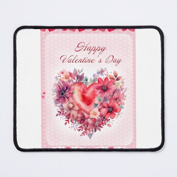 Item preview, Happy Valentine's day card with watercolor red  Heart and flowers St Valentine's Day postcard designed and sold by Createya.