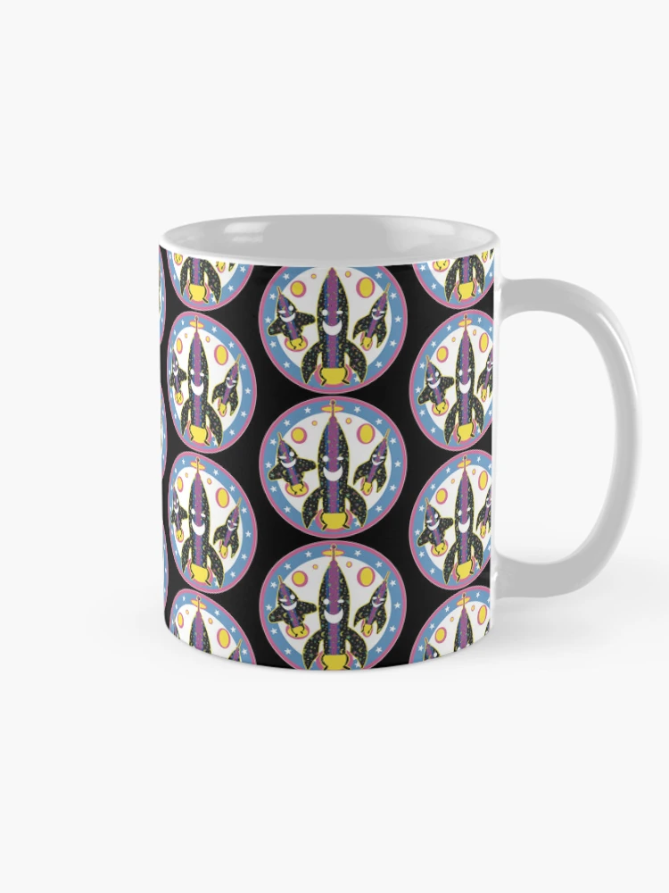 Thumbnail 3 of 6, Coffee Mug, Happy Retro Rocketships designed and sold by Rickybrook.