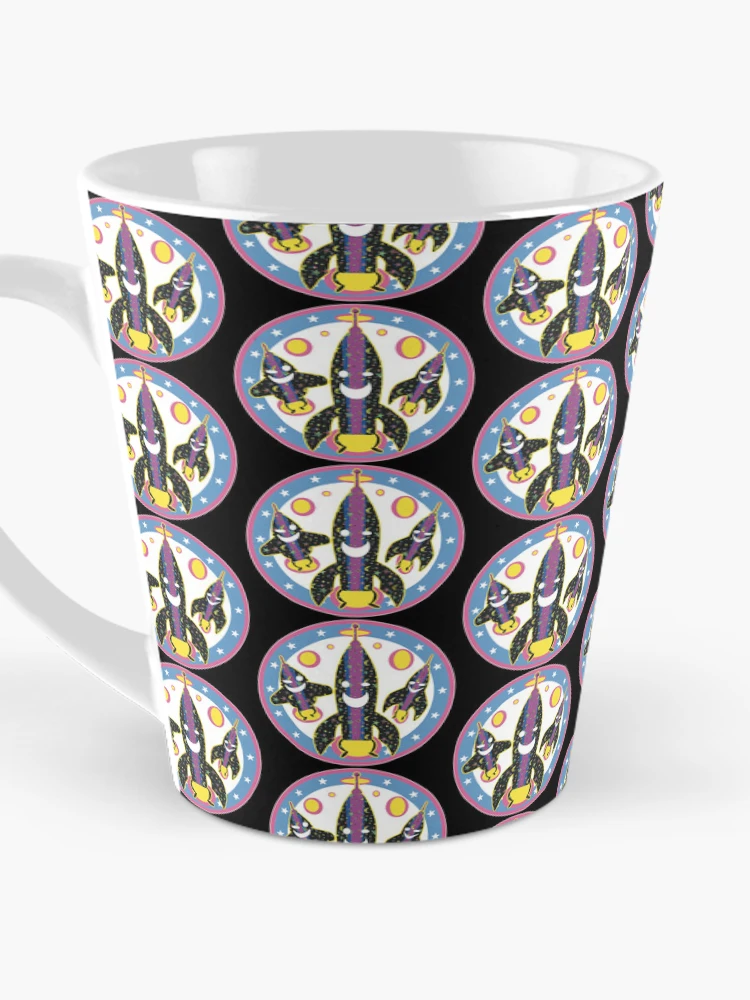 Thumbnail 3 of 4, Coffee Mug, Happy Retro Rocketships designed and sold by Rickybrook.