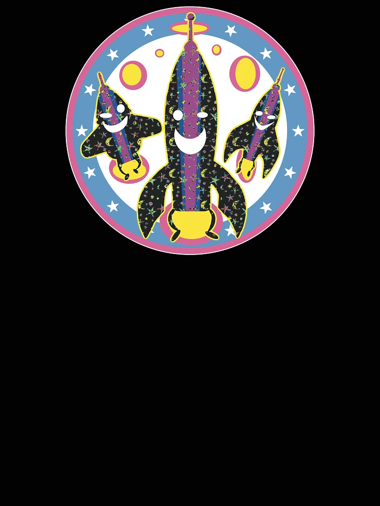 Thumbnail 4 of 4, Relaxed T-Shirt, Happy Retro Rocketships designed and sold by Rickybrook.