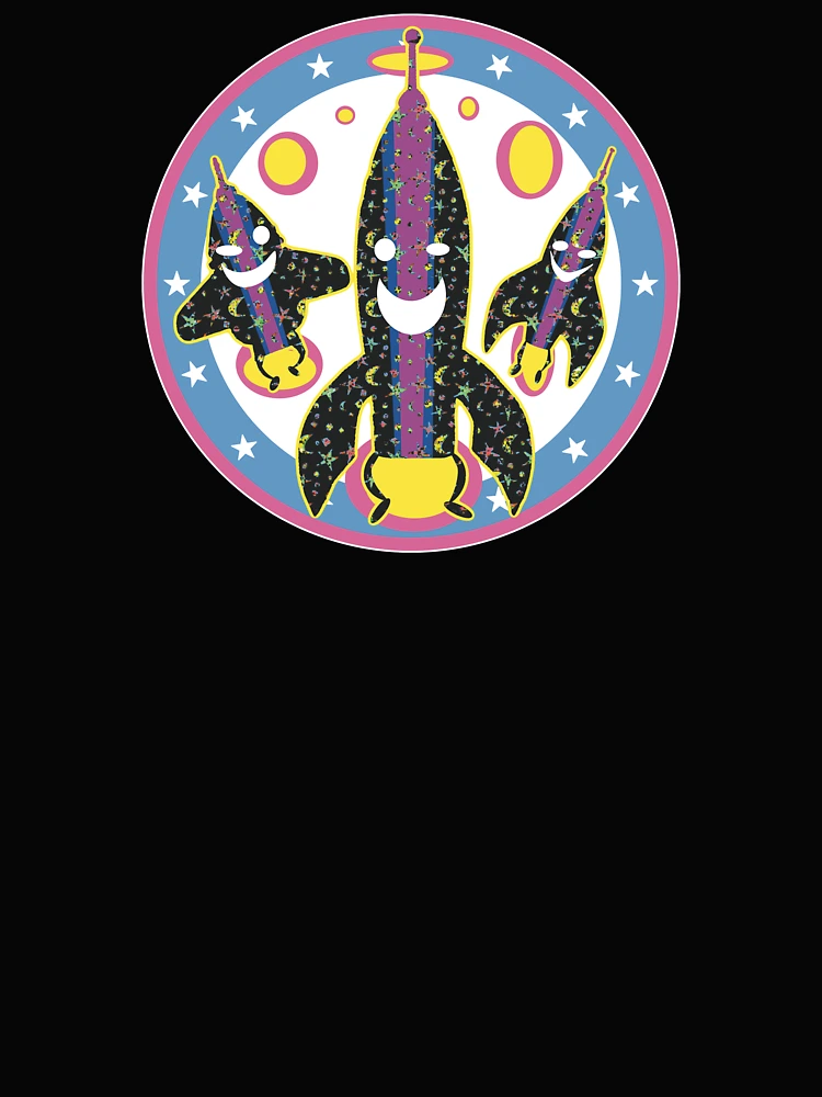 Thumbnail 4 of 4, Boxy T-Shirt, Happy Retro Rocketships designed and sold by Rickybrook.
