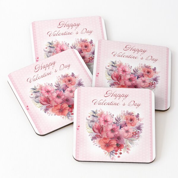 Item preview, Happy Valentine's day card with watercolor red  Heart and flowers St Valentine's Day postcard designed and sold by Createya.