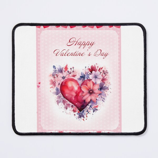 Item preview, Happy Valentine's day card with watercolor red  Heart and flowers St Valentine's Day postcard designed and sold by Createya.