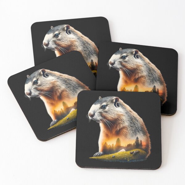 Item preview, Groundhog and sunrise over the meadow designed and sold by Ann Miu Deluxe.