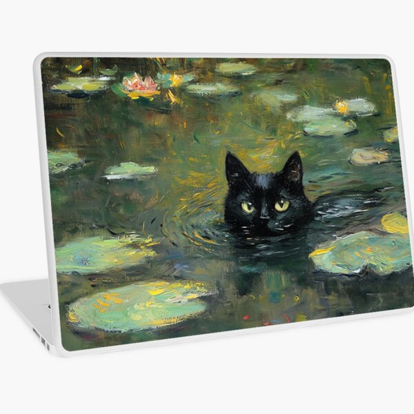 Item preview, Monet Swimming Cat Print Claude Monet Black Cat designed and sold by Peek-Designs.