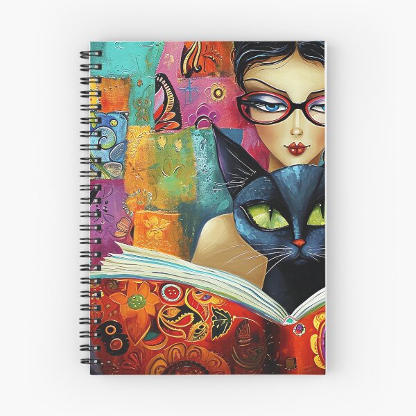 Item preview, The Reader Cat Print Reading Woman Black Cat designed and sold by Peek-Designs.