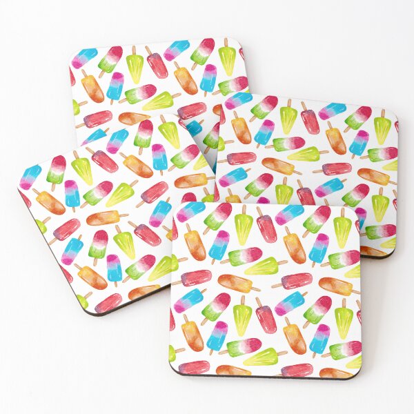 Item preview, Watercolour popsicles ice lollies ice creams summer food designed and sold by Kimmygowland.