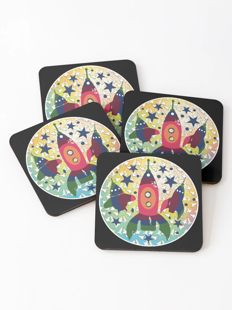 Thumbnail 1 of 5, Coasters (Set of 4), Retro Spaceships designed and sold by Rickybrook.