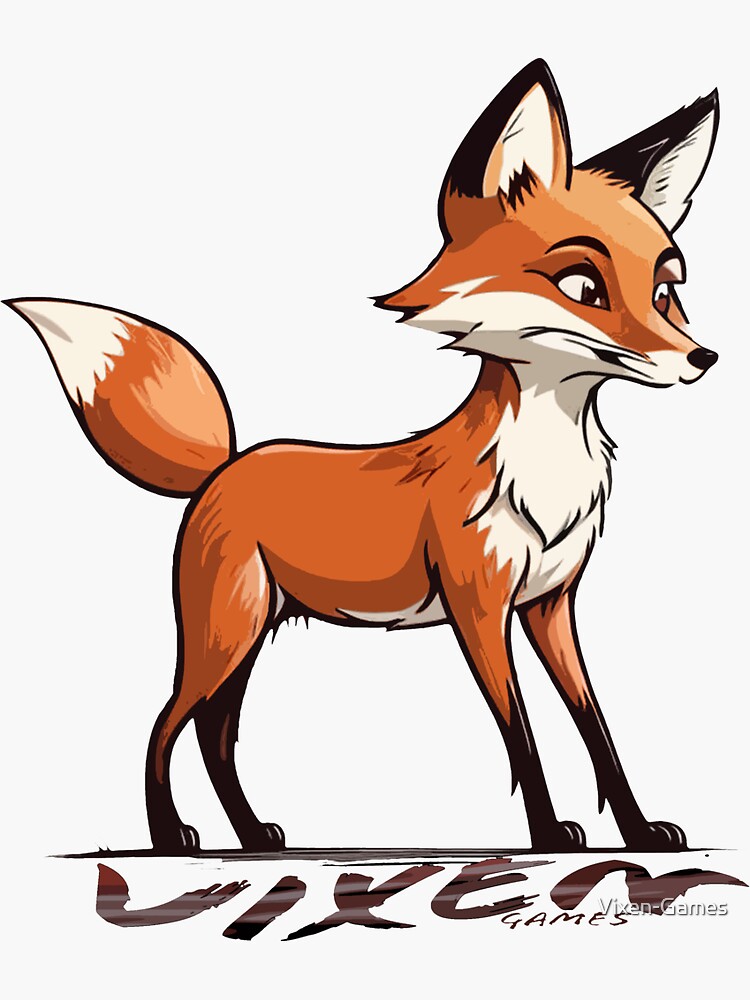 Thumbnail 3 of 3, Sticker, Cute Vixen designed and sold by Vixen-Games.