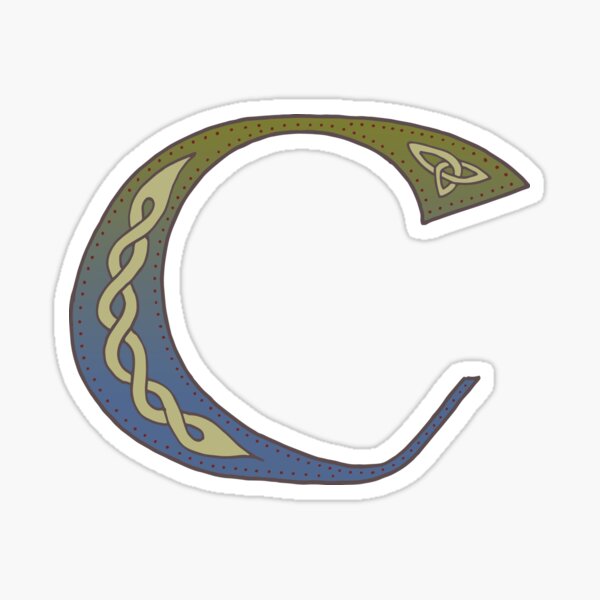 Celtic Knotwork Alphabet - Letter C Sticker