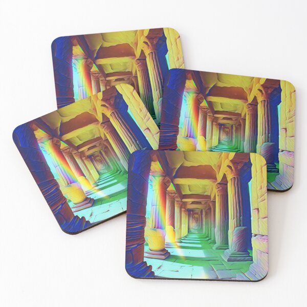 Item preview, Ancient Egyptian Temple Complex in colorful waves  designed and sold by Runes & Embers .