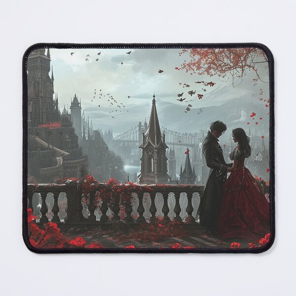 Item preview, Gothic Fairy Tale and Romance Art: Crimson, Roses, Couple designed and sold by Fortuitous-Find.