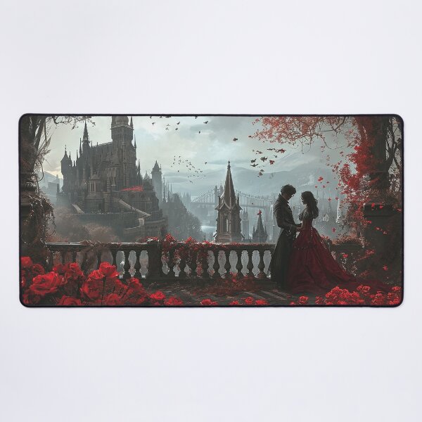 Item preview, Gothic Fairy Tale and Romance Art: Crimson, Roses, Couple designed and sold by Fortuitous-Find.